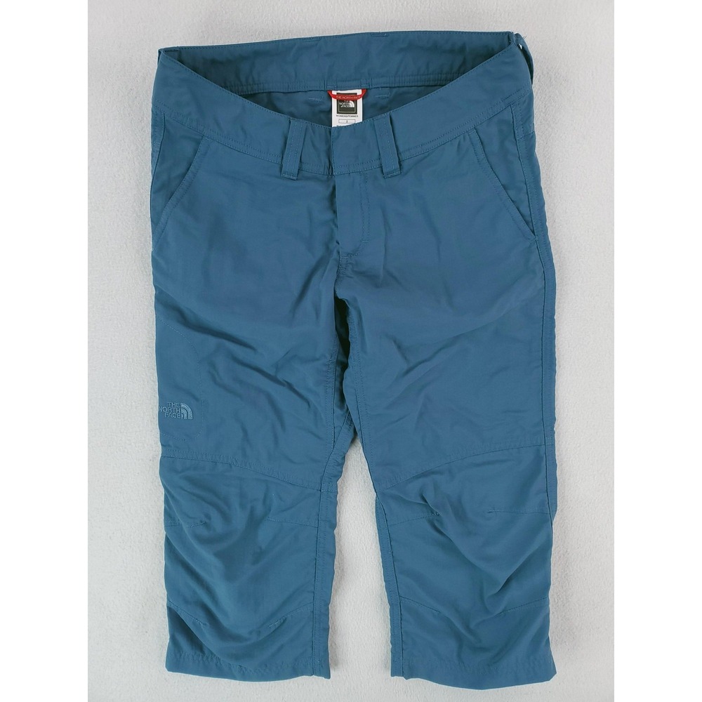 North Face Pants Womens 2 Blue Capri Hiking Cropped Lightweight Nylon Outdoor